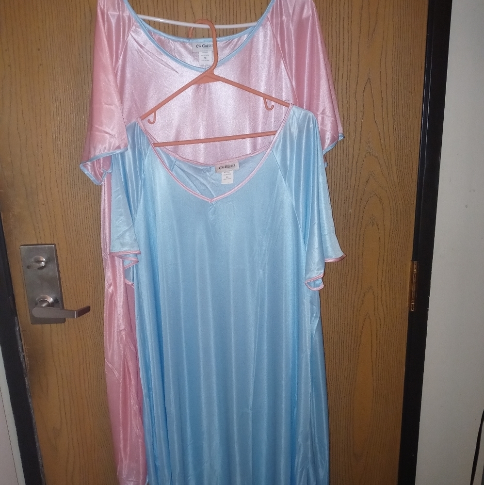 COPY - Copy - 𝅺Cw classics 2pk nightgowns 1 blue 1 pink 1x 100% polyester